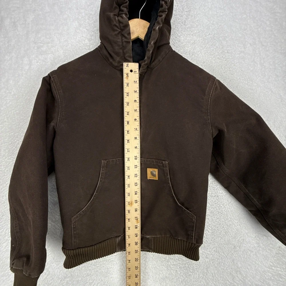 Carhartt Sandstone Jacket Quilt Lined Youth Large (10/12) YYJ130 DKB Dark Brown‎